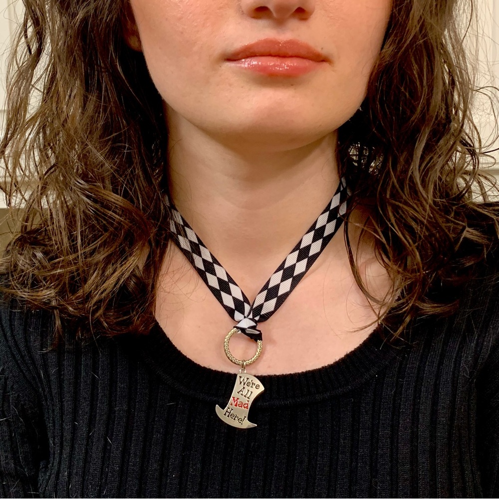We’re All Mad Here Harlequin Necklace - Picture 2 of 4